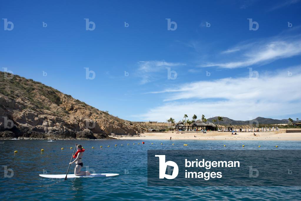 Paddle surf in Medano Bay, El Chileno beach, Los Cabos, Sea of Cortez, Baja California, Mexico (photo)