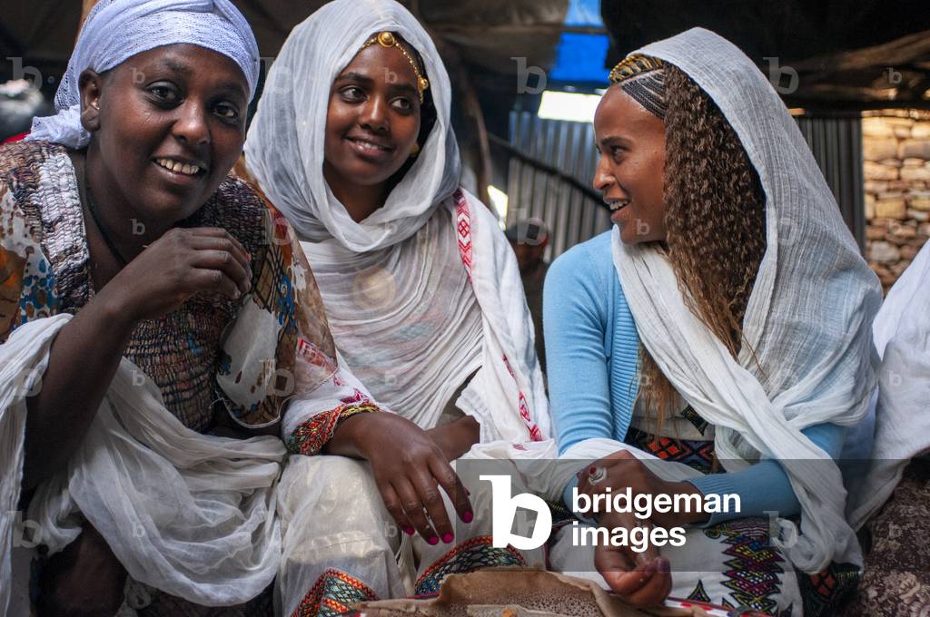 Baptism, celebration of a birth, Hawzen town, Eastern Tigray, Ethiopia (photo)