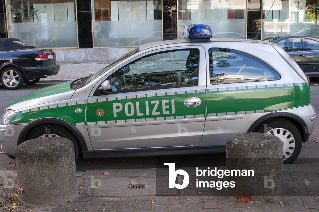A police vehicle is parked in Charlottenburg district, Berlin, Germany in Berlin, Germany (photo)