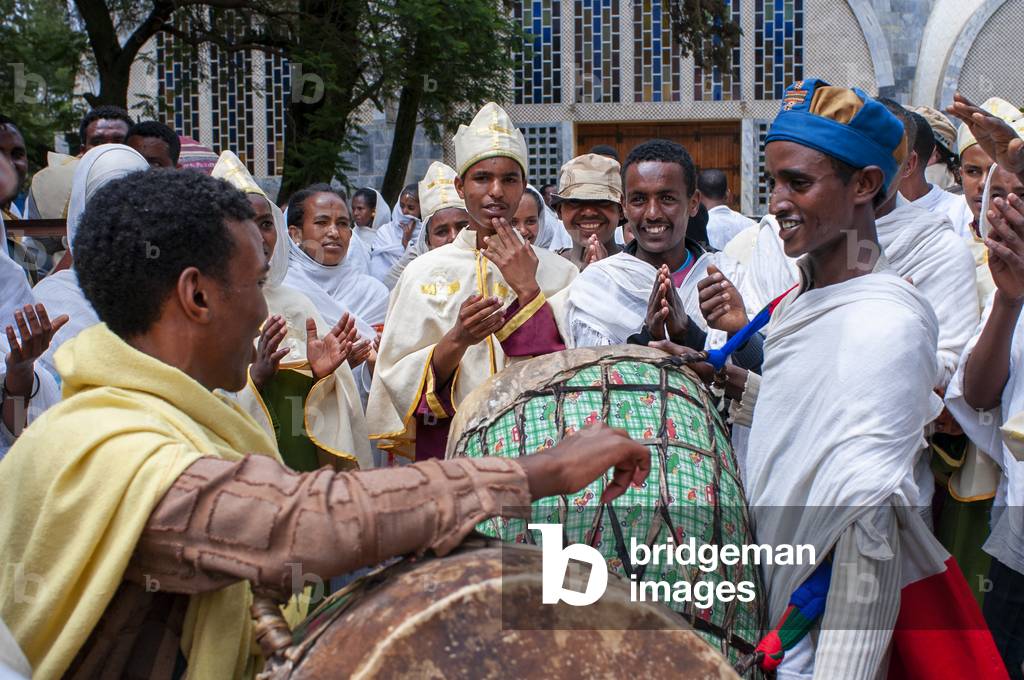 Wedding in St Mary of Zion church in Aksum or Axum in Ethiopia (photo)