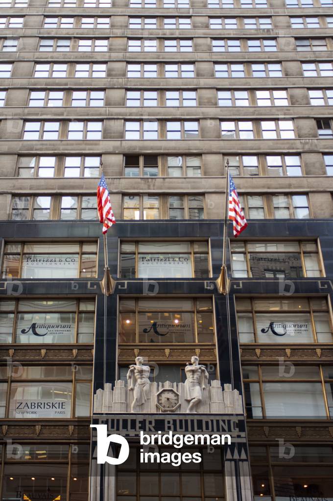 Architectural sculpture on the facade of Fuller Building, Manhattan, New York, USA (photo)