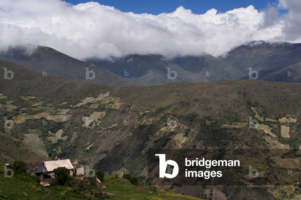 Landscape near Los Nevados village in andean cordillera Merida state Venezuela (photo)