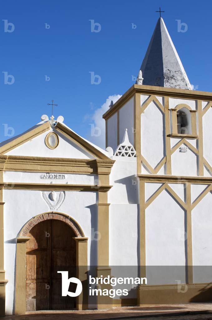 Church in Los Nevados village in andean cordillera Merida state Venezuela (photo)