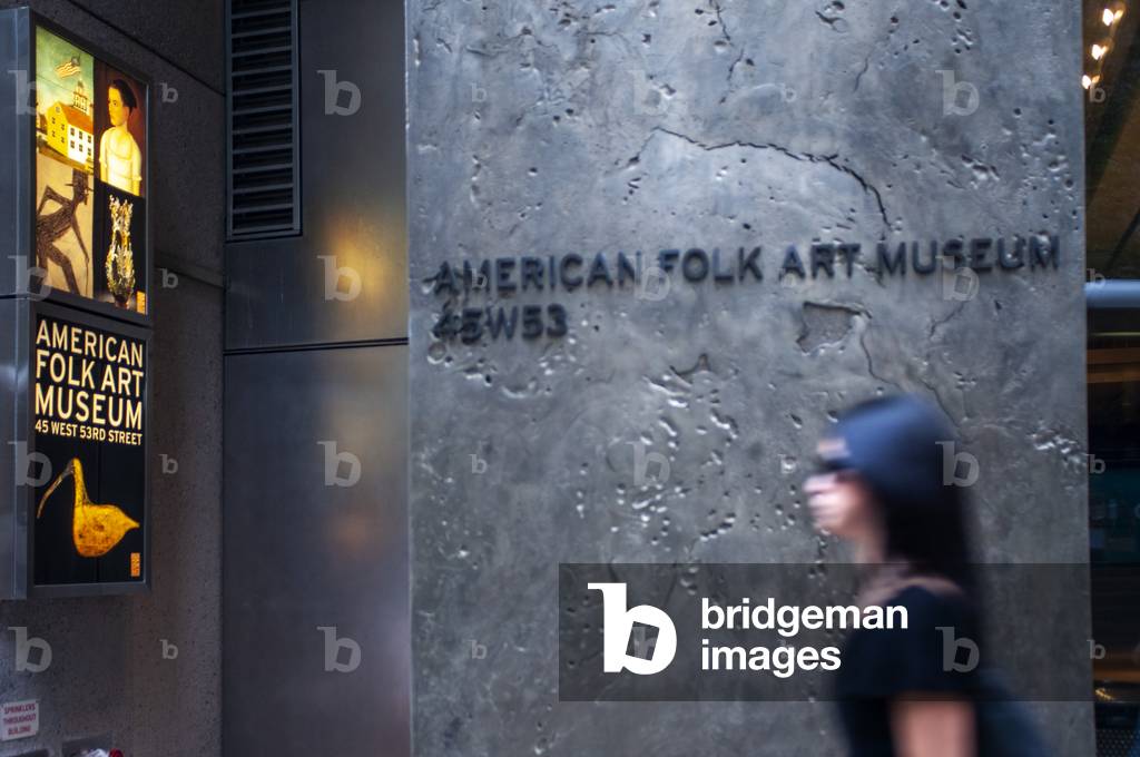 The entrance to the American Folk Art Museum on Upper West Side in Manhattan, New York, USA (photo)