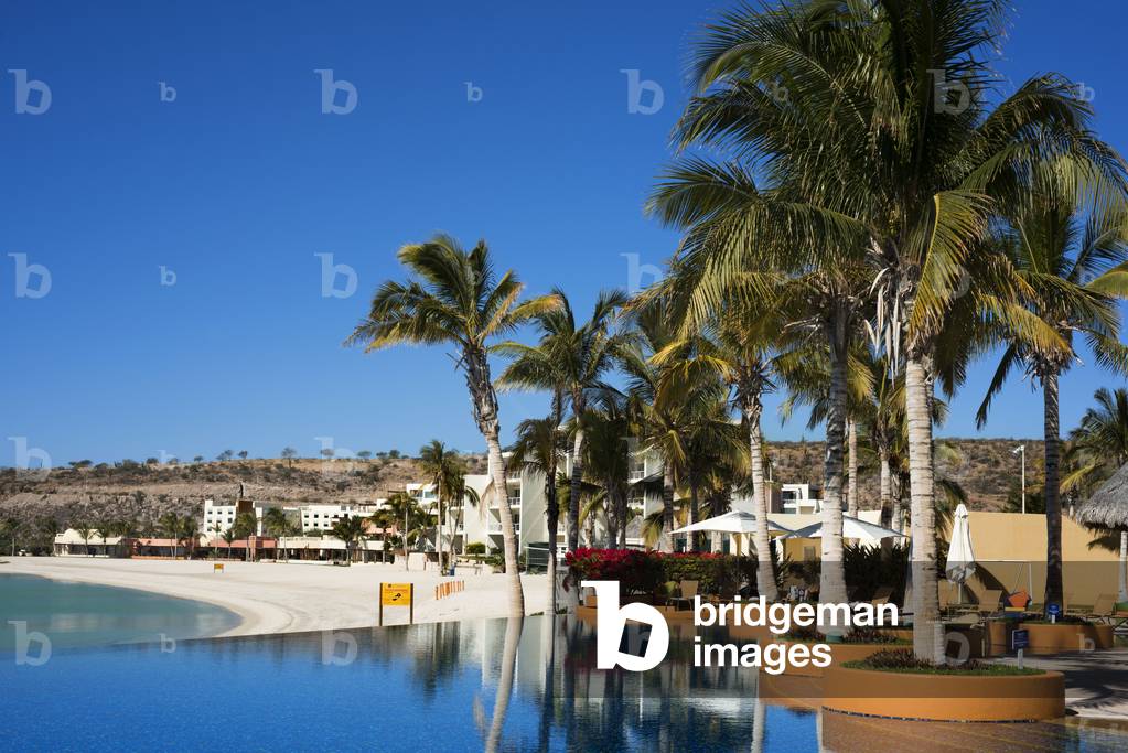 Beach club pool area, Costa Baja Resort, La Paz, Sea of Cortez, Baja California, Mexico (photo)