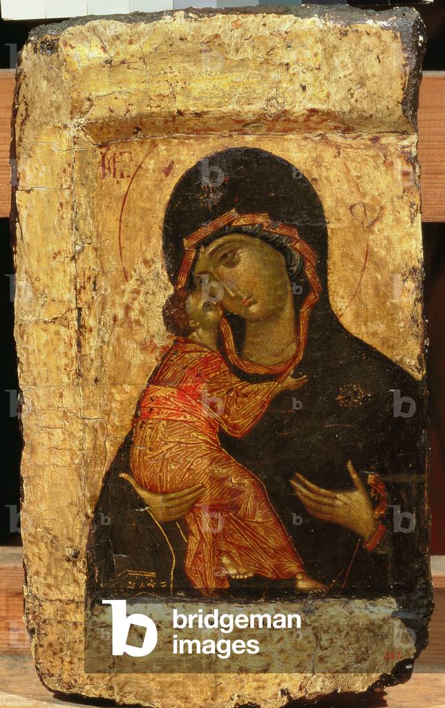 The Vladimir Madonna and Child, Russian icon, Moscow School (tempera on panel)