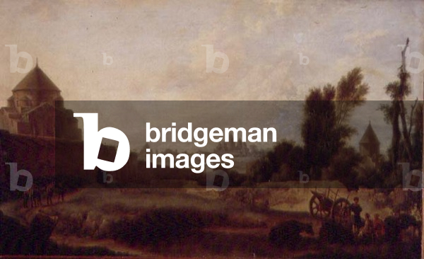 View of Echmiadzin in Armenia (oil on canvas)