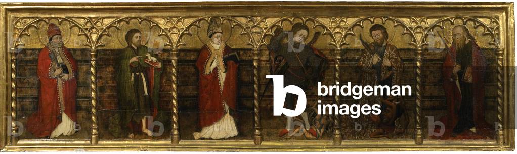 St. Peter, St. John the Baptist, St. Augustine, The Archangel Michael, St. Bartholomew and St. Paul (oil on panel)