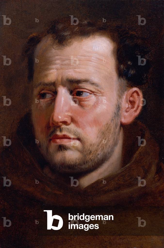 Head of a bearded man (oil on paper laid down on panel )