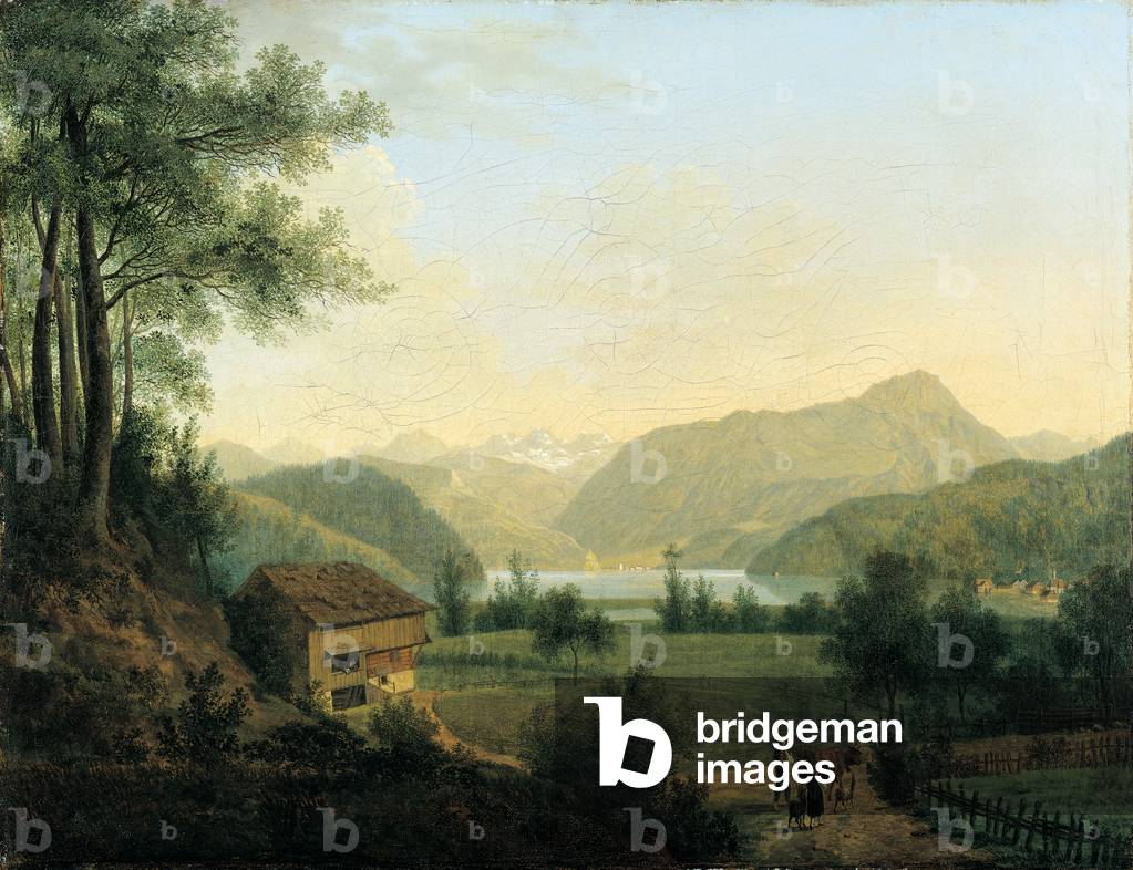 Swiss landscape (oil on canvas)