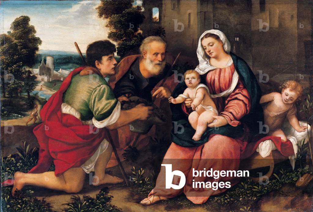 Holy Family with a Shepherd, 1530 (oil on panel)