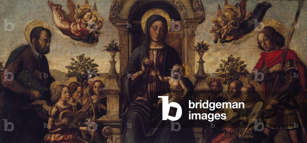 Madonna col Bambino in trono con San Giorgio e un altro santo maschio (pannello)