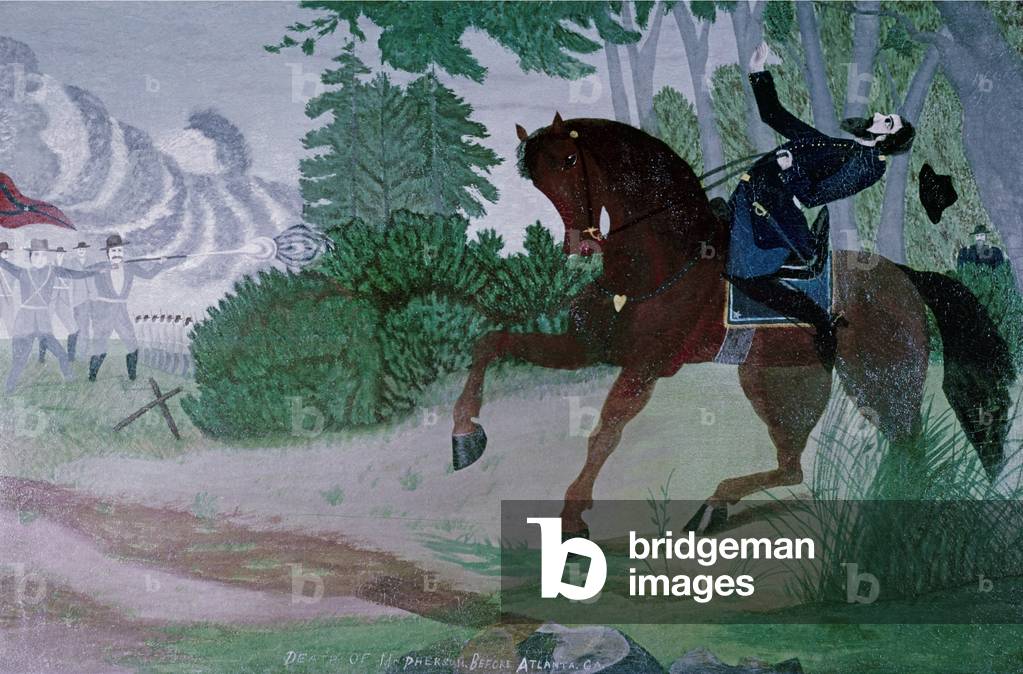 Der Tod von McPherson vor Atlanta, 1864 (öl auf leinwand)
