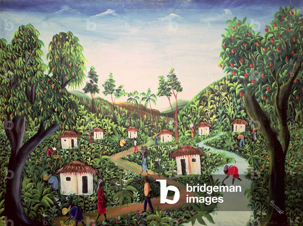 Acht Hütten in Haiti