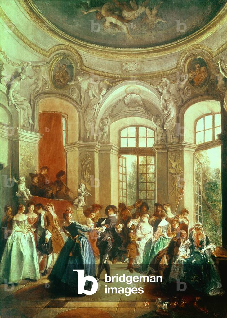 A Dance in the Summer House (oil on canvas)