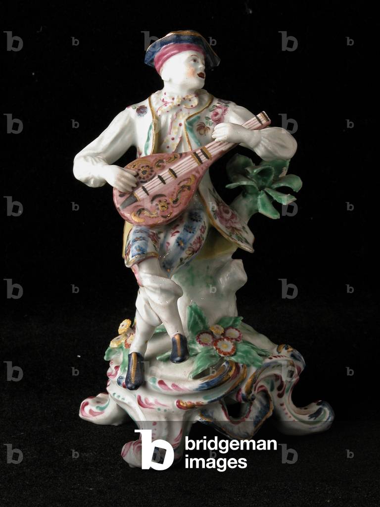 Fine porcelain figure representing the sense 'Hearing', 1760s (porcelain) 