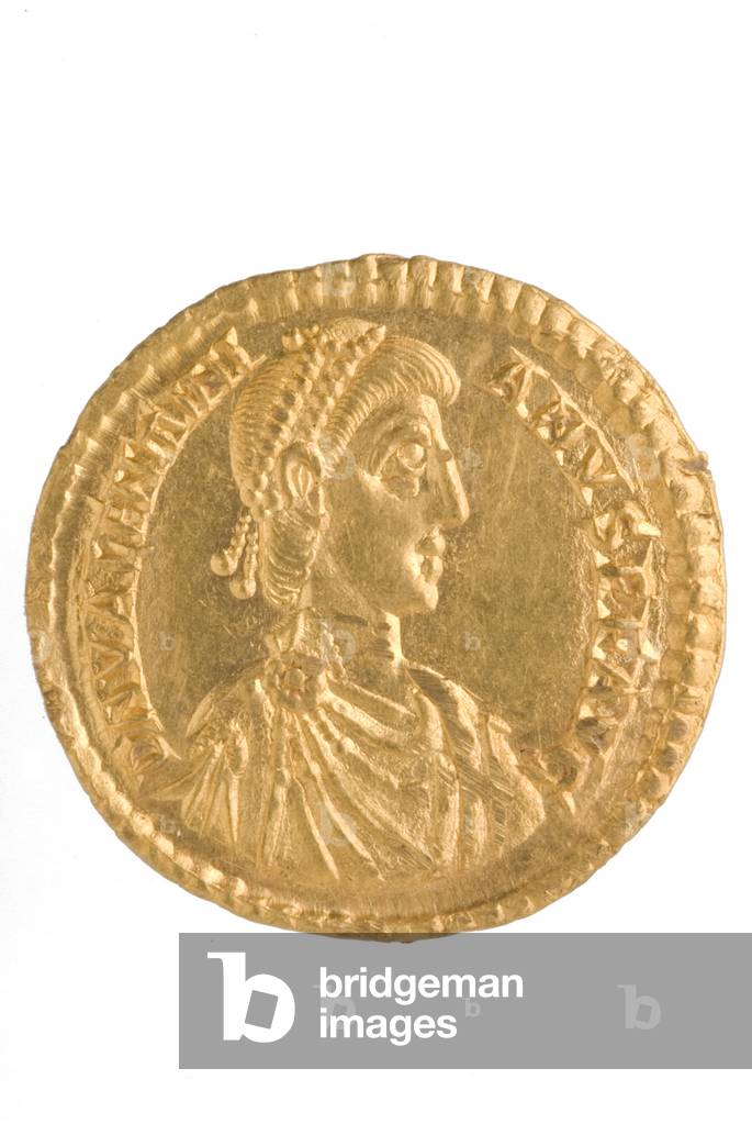 Gold solidus of Valentinian II (reigned AD 375 to 392), late 4th century (gold)