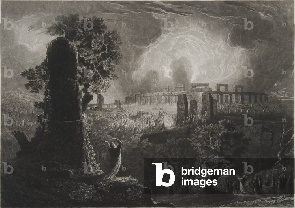 The Druids Sacrifice, 1832 (mezzotint)