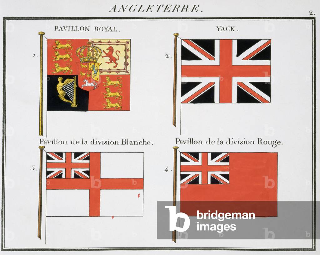 British Maritime Flags, from a French book of Flags, c.1819 (colour litho)