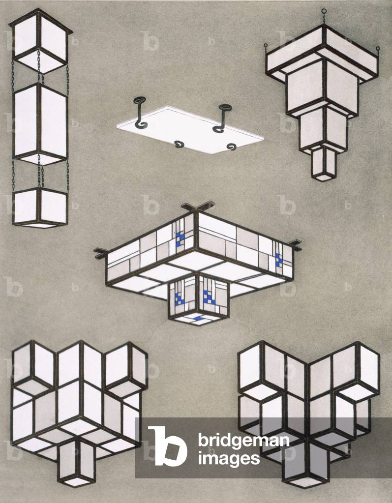 Light fittings for a living room or hall, from 'Repertoire of Modern Taste', published 1920s (colour litho)