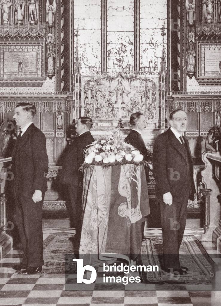 The catafalque of George V, January 1936 (b/w photo)