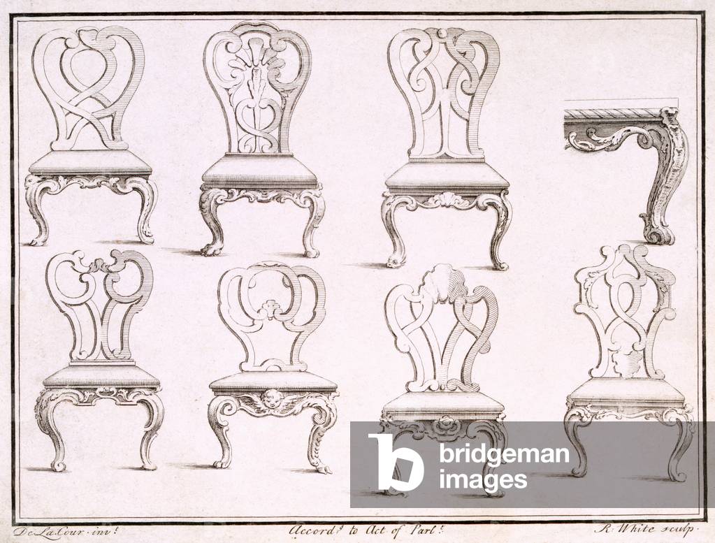 Designs for chairs (engraving)