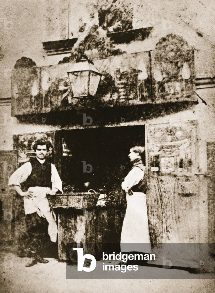 Grocers' Shop, St. Petersburg, c.1868 (sepia photo)