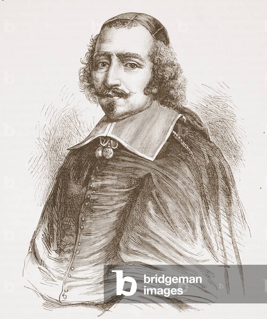Cardinal Mazarin (from a portrait in the Gallery of Versailles), illustration from 'The History of Protestantism' by James Aitken Wylie (1808-1890), pub. 1878 (engraving)