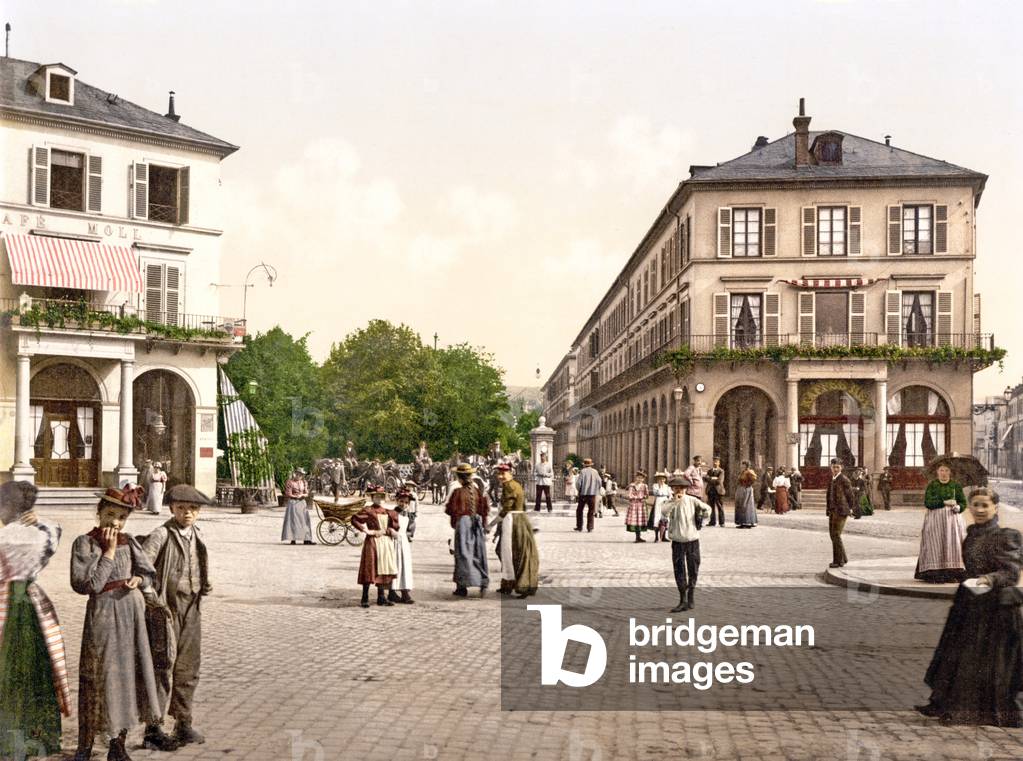 Place du Quartier Neff, Mülhausen, Alsace Lorraine, Germany, 1890-1900 (chromolitho)