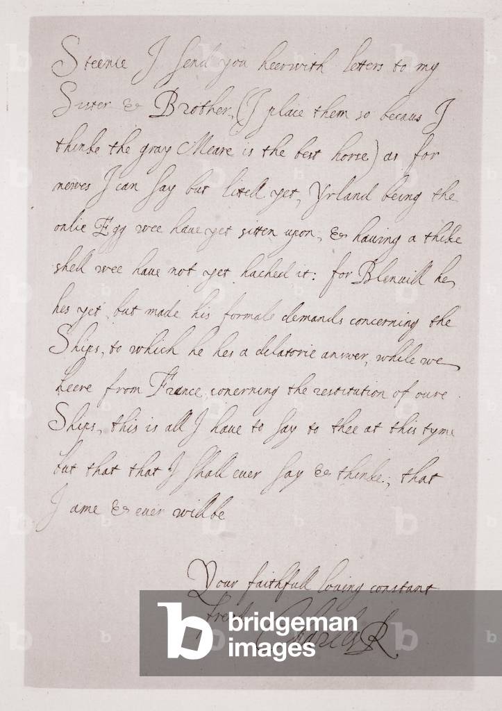 Letter of Charles I to the Duke of Buckingham (litho)