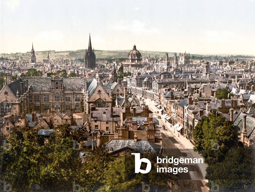 High Street, Oxford (hand-coloured photo)
