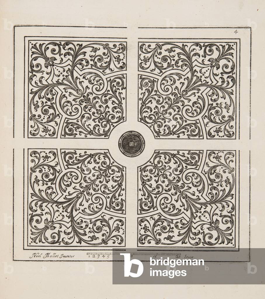 Design for Parterre, from Theatre des Plans et Jardinages, pub.1652 (engraving)