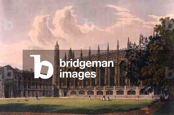 South Side of King's College Chapel, Cambridge, from 'The History of Cambridge', engraved by Daniel Havell (1785-1826), pub. by R. Ackermann, 1815 (colour aquatint)