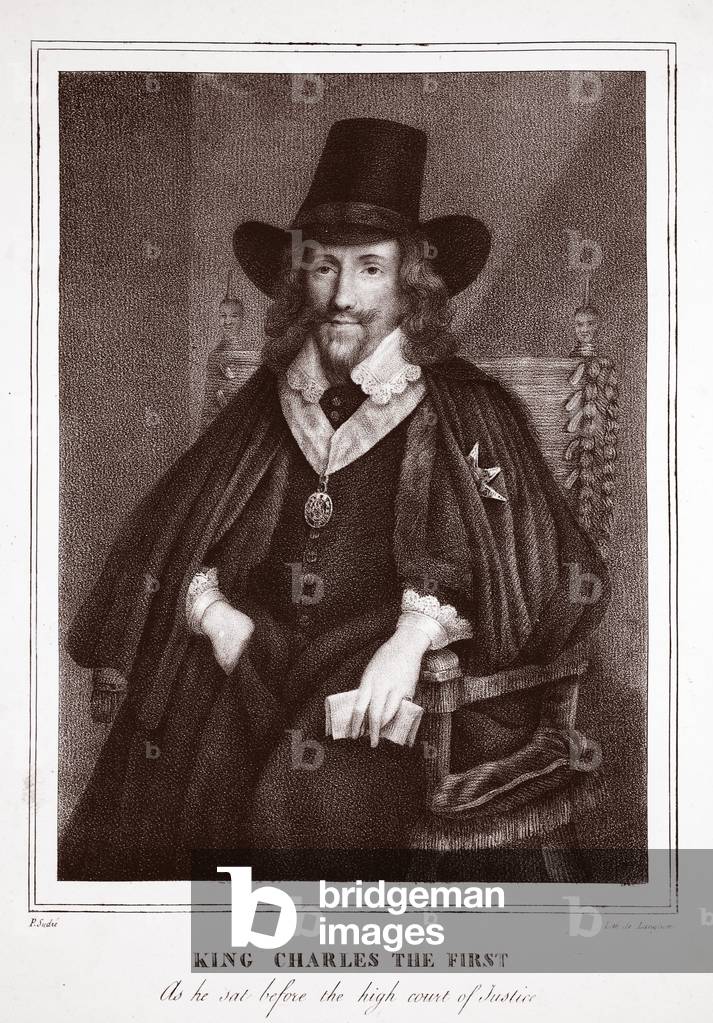King Charles the First, As he sat before the high court of justice, attributed to P. Sudre, engraved by de Langlume (litho)