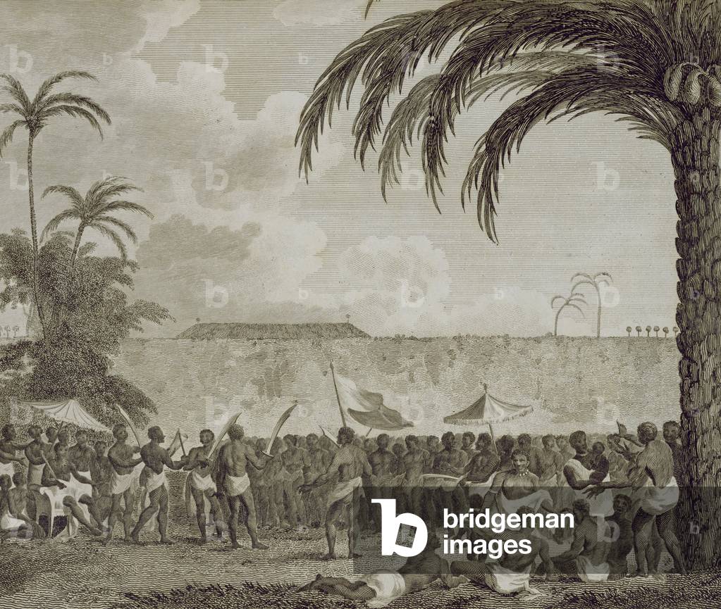 "Adahoonzou schneidet 127 Köpfe ab", 1793 von Robert Norris