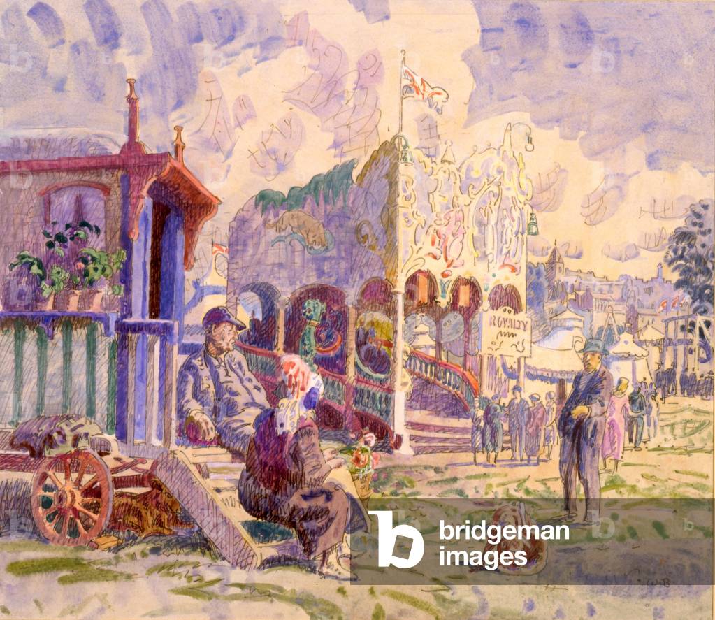 The Fair Ground, Hampstead Heath, London (w/c on paper)