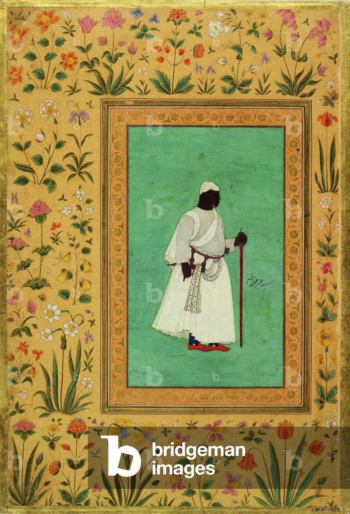 Malik Ambar (1548-1626) of Ahmadnager, c.1605-27 (gouache on paper)