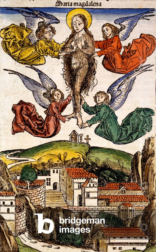 Maria Magdelena from 'Liber Chronicarum' by Hartmann Schedel, 1493 (woodcut)