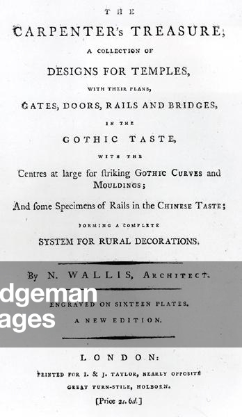Frontispiece for 'The Carpenter's Treasure', by N. Wallis, published c.1793 (ink on paper) (b/w photo)