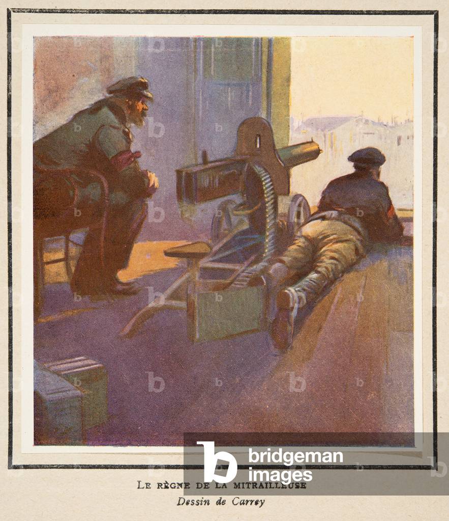 The Power of the Machine Gun,  from Histoire des Soviets, pub. 1922 (colour litho)
