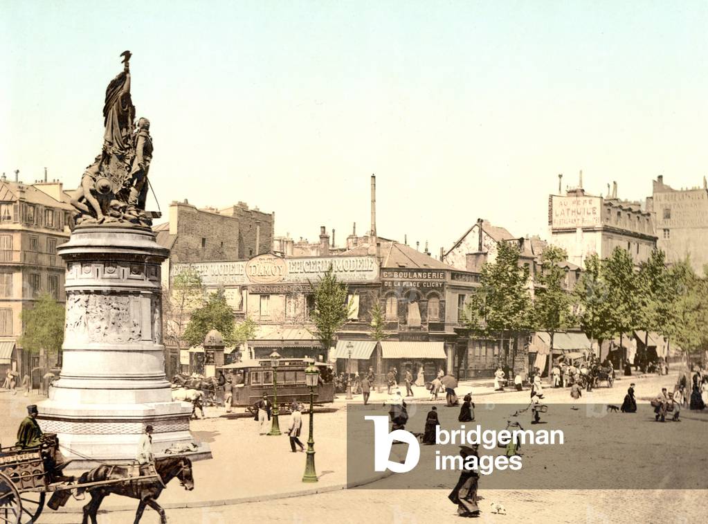 View of a French city (hand-coloured photo)