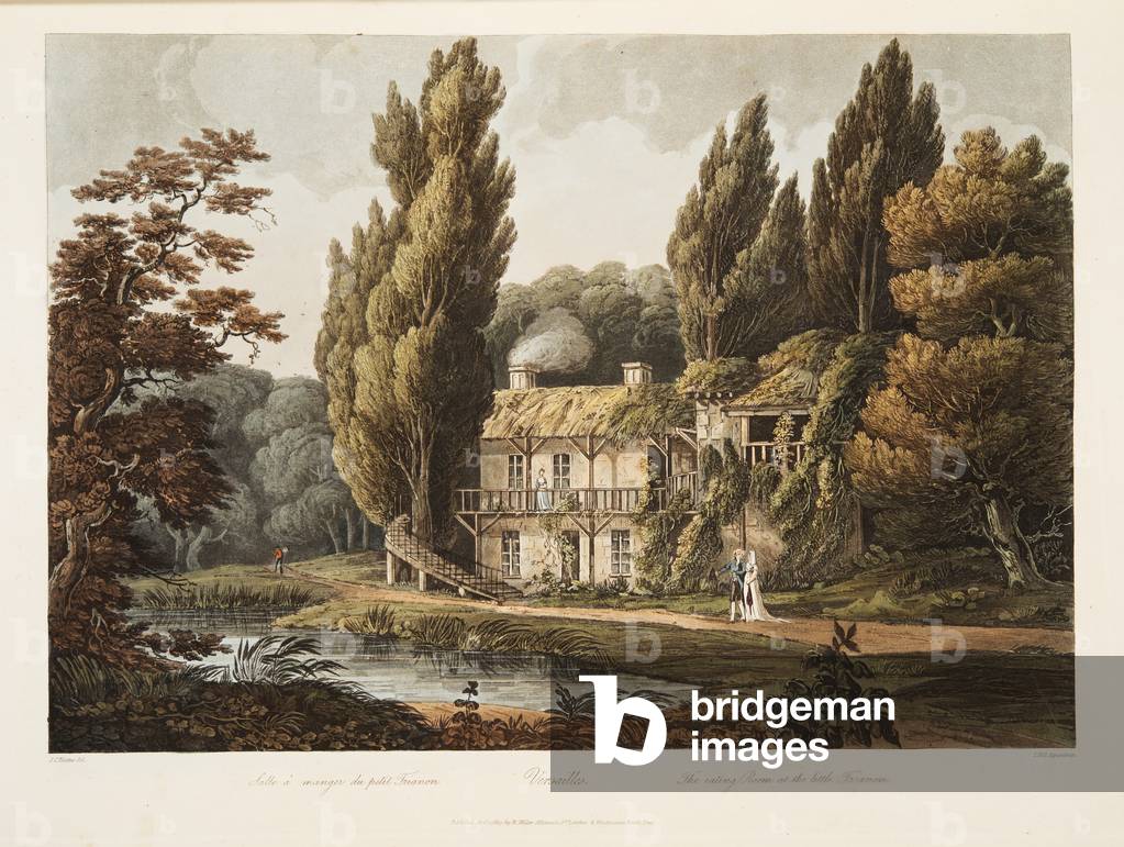 Versailles, The Eating Room at the Little Trianon,  illustration from 'Versailles, Paris and Saint Denis',  pub. 1805 (aquatint)