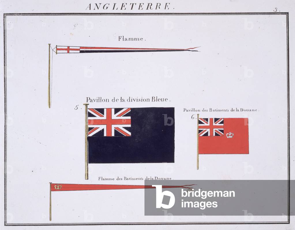 English Flags, from a French book of Flags, c.1819 (colour litho)