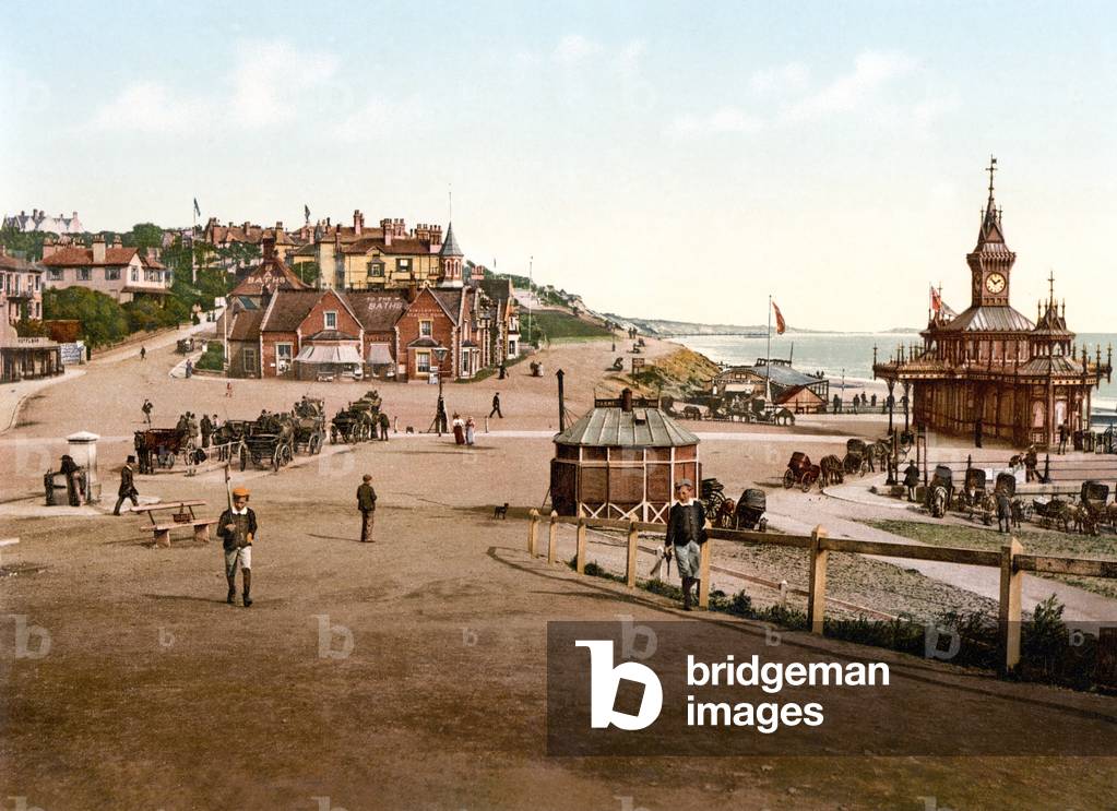 Entrance to Pier, Bournemouth (hand-coloured photo)