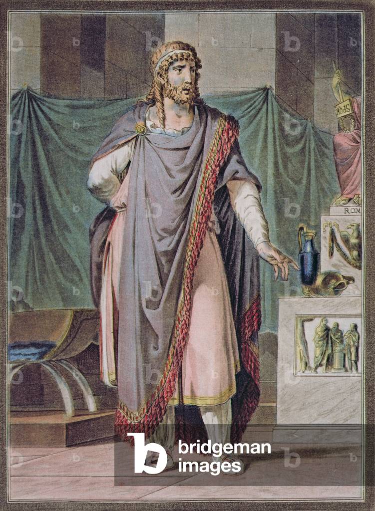 Antioco, costume per «Berenice» di Jean Racine, dal volume II di «Ricerche sui costumi e sul teatro di tutti i