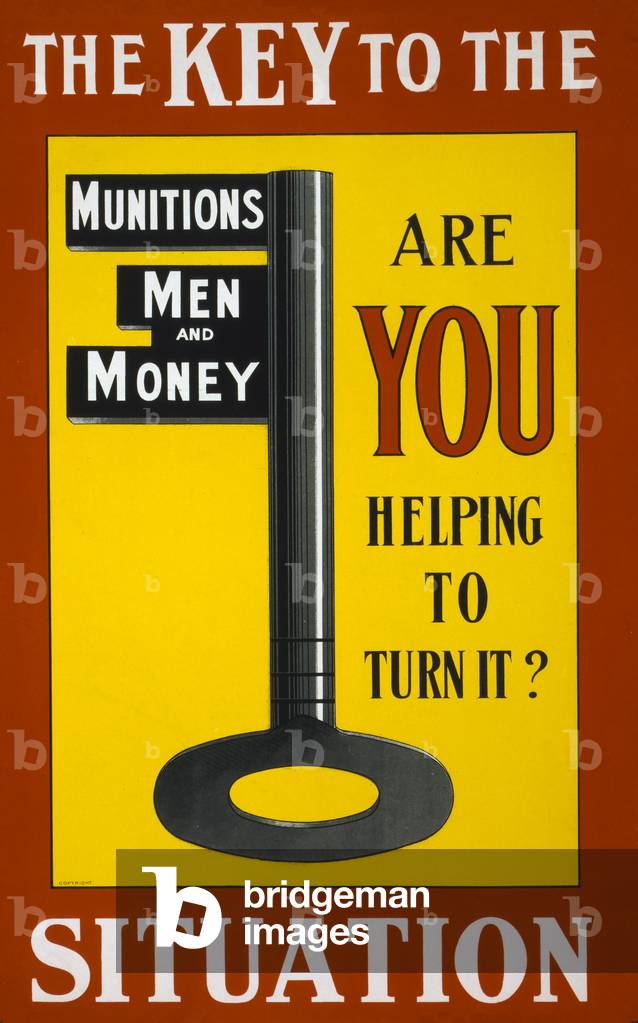 The Key to the Situation: Are you helping to turn it?, 1915 (colour litho)