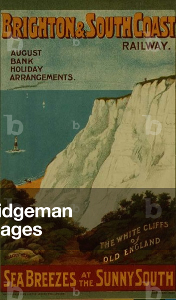 Travel label for the Brighton and the South Coast Railway, c.1910 (litho)