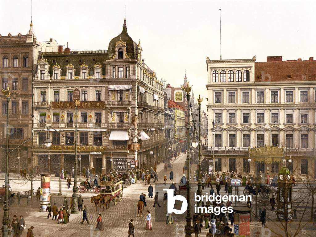 Street Scene in Berlin, Germany, pub. c.1895 (postcard chromolithograph)