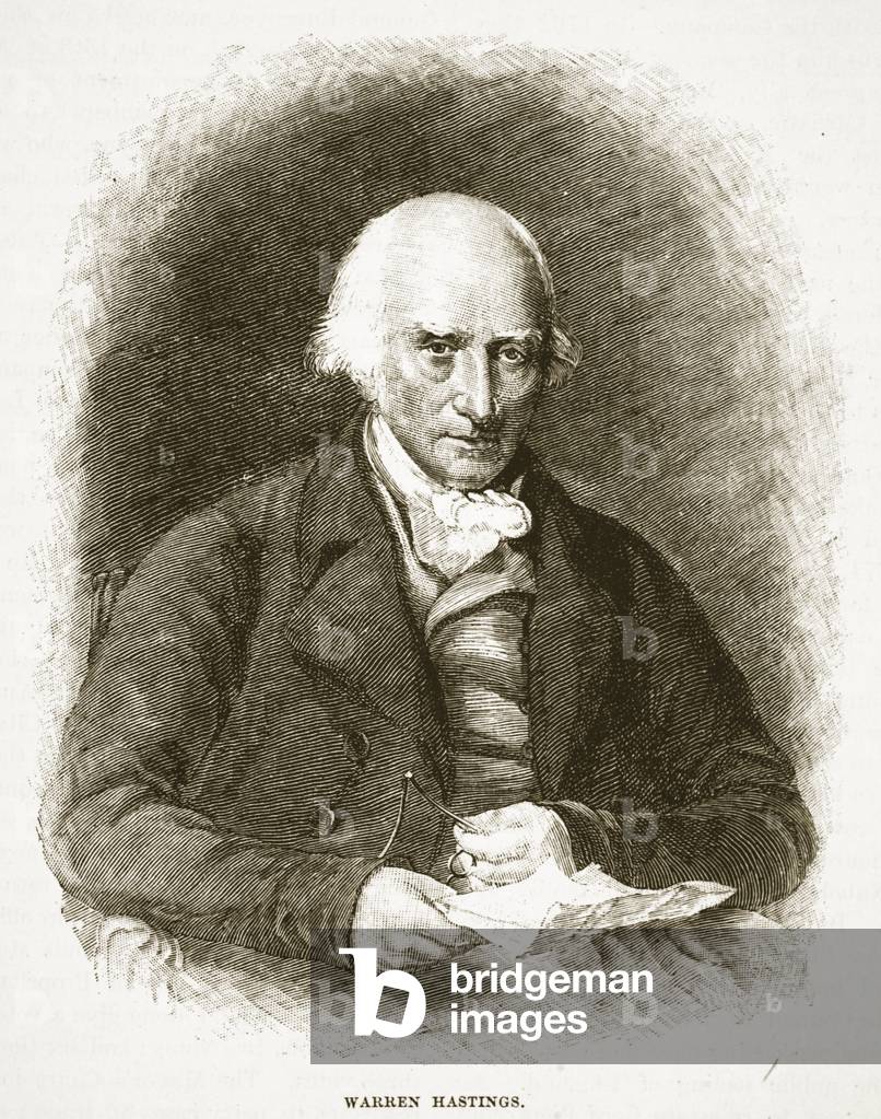 "Warren Hastings", 20. Jahrhundert von English School, b/w
