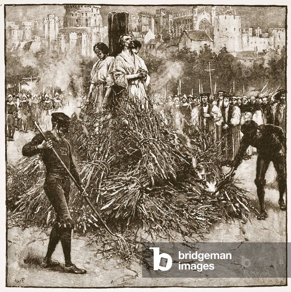 Image de Estampe représentant Martyre de Testwood et ses compagnons, 20th Siècle par Walter Stanley Paget, b/w